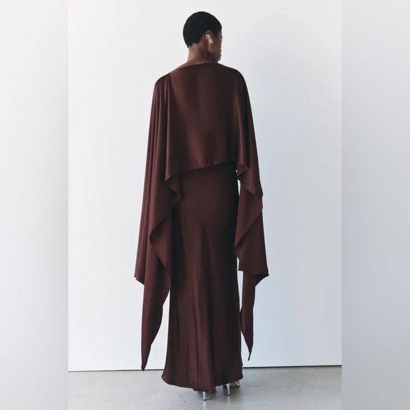 Zara flowing satin cape - Picture 12 of 16